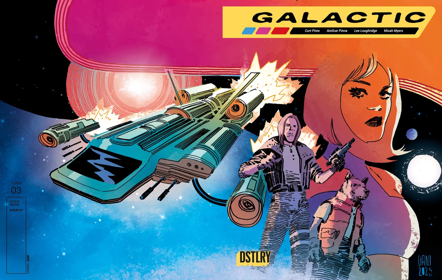 DSTLRY Galactic 3 tegneserie Cover B Dani sci-fi