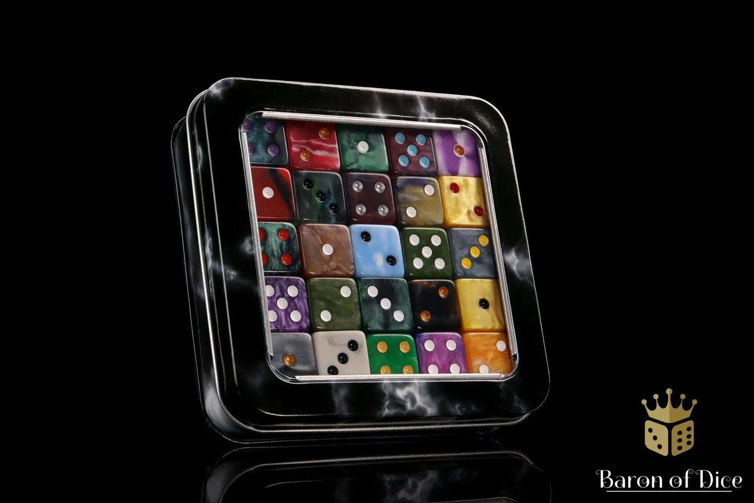 Baron of Dice Olive Drab D6 terninger 25 stk 16 mm