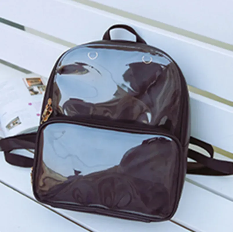 Ita Bag pin-veske sekk svart klar front 27x31 cm