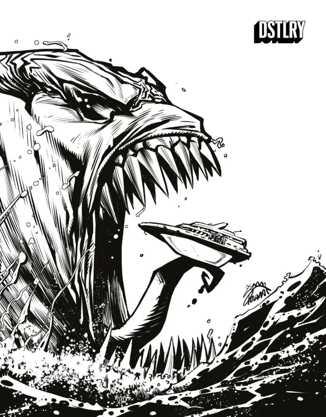 DSTLRY White Boat #1 hefte Cover K Stegman skrekk