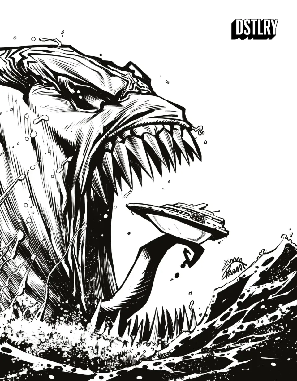 DSTLRY White Boat #1 hefte Cover K Stegman skrekk