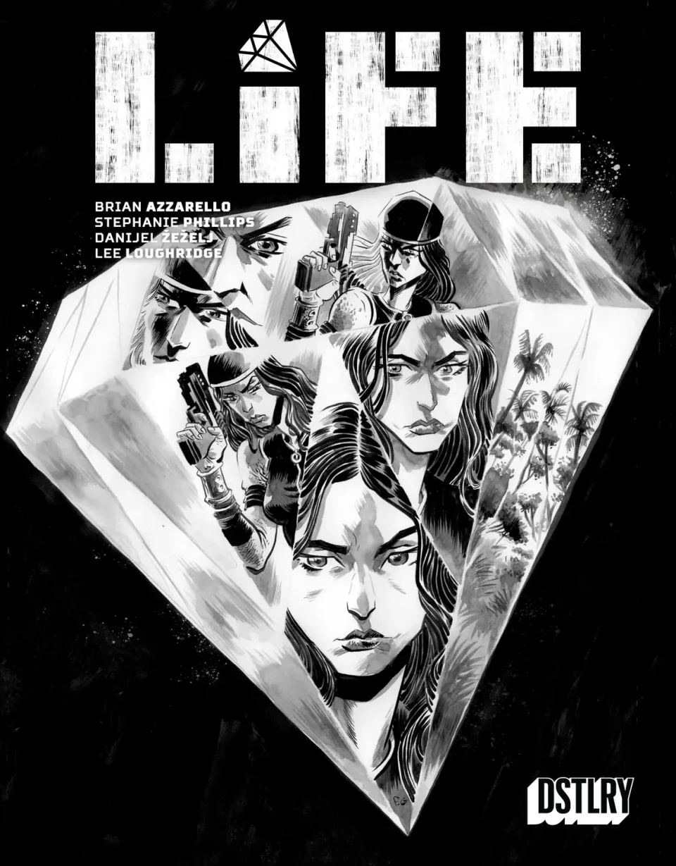 DSTLRY Life nr. 5 tegneseriehefte Cover F Bá Moon svart-hvitt