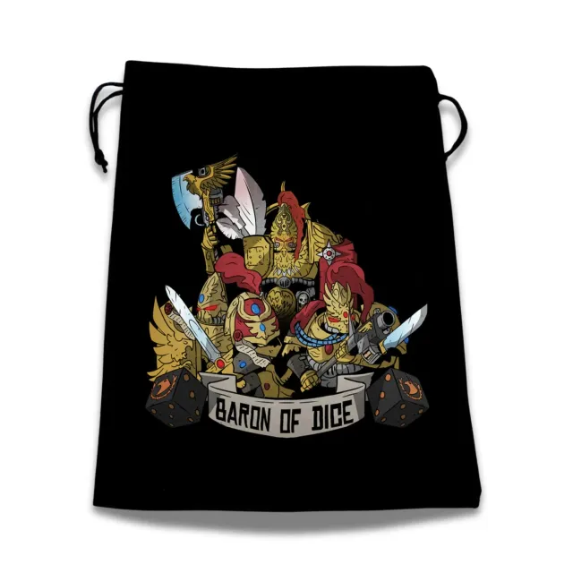 Baron of Dice Golden Warriors terningpose velur svart
