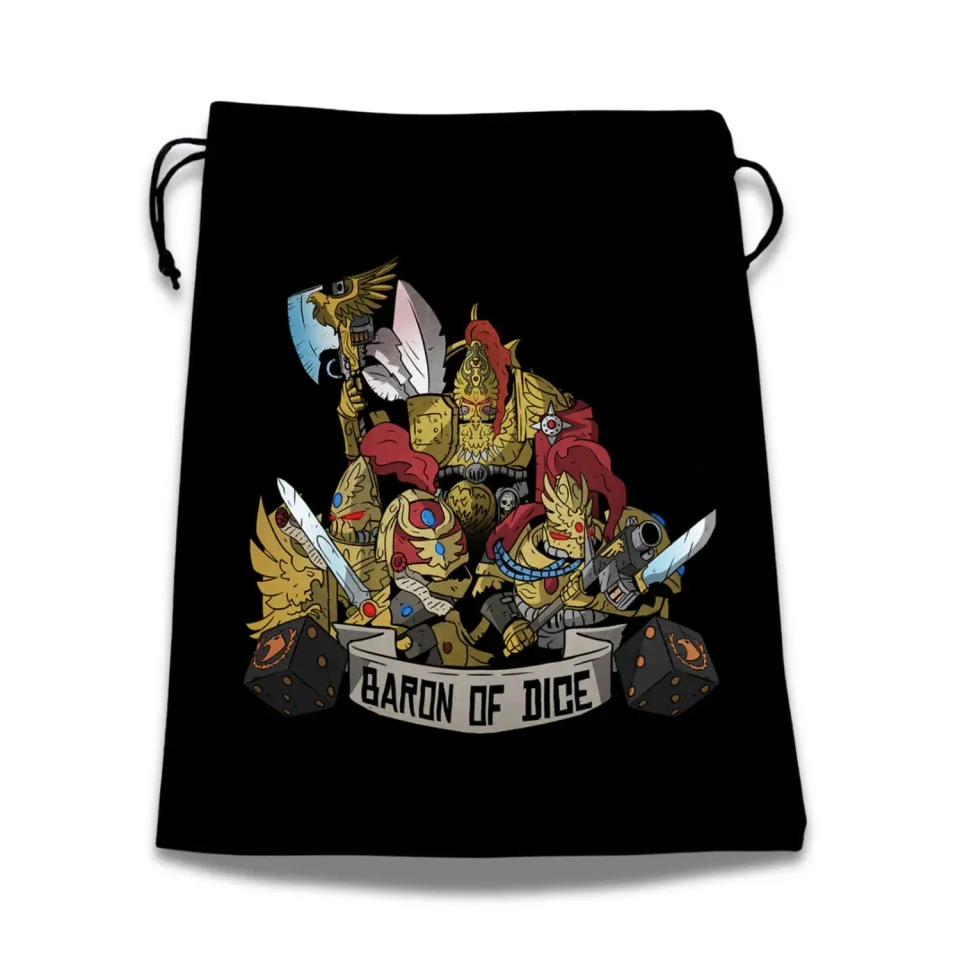 Baron of Dice Golden Warriors terningpose velur svart
