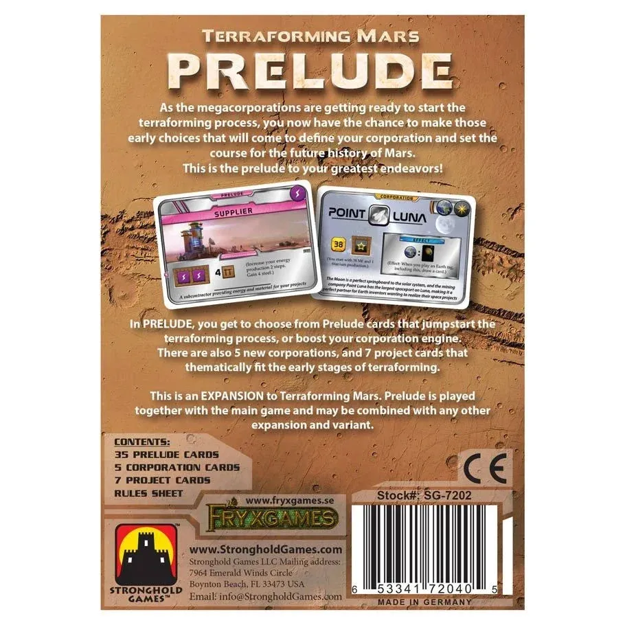 Terraforming Mars Prelude utvidelse – brettspill