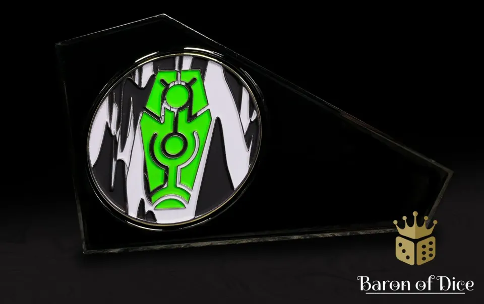 Baron of Dice Green Coffin målepinne metall 6" Coin