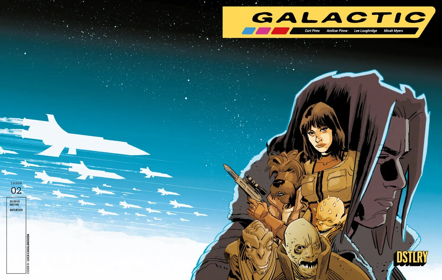 DSTLRY Galactic #2 tegneseriehefte Cover B Casalanguida sci-fi