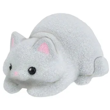 Tokyo Toys Kajikaji Kitten kabelholder minifigur grå på rygg