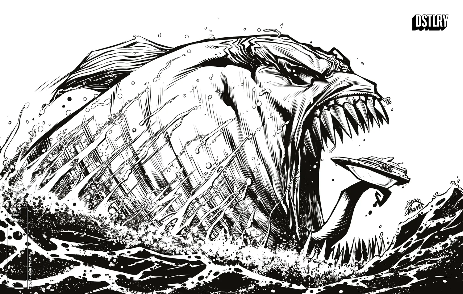 DSTLRY White Boat #1 hefte Cover K Stegman skrekk