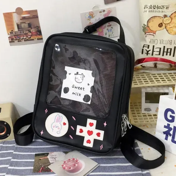 Tokyo Toys Gameboy Style ita-bag svart pins