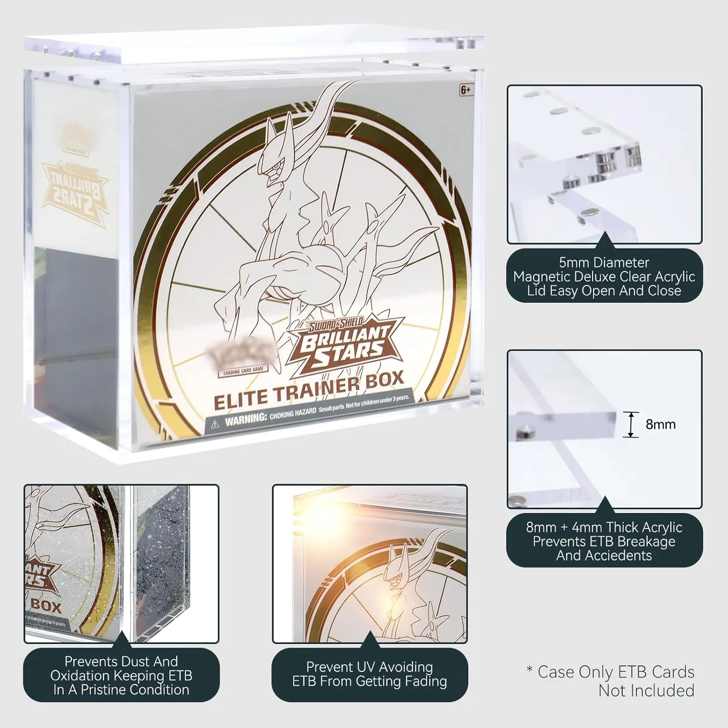 Pokémon ETB Elite Trainer Box akrylcase magnetisk