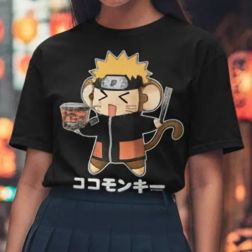 TokyoToys Coruto unisex t-skjorte svart S bomull