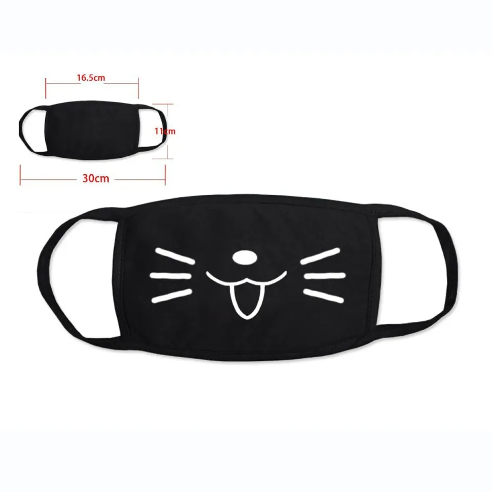 Tokyo Toys Anime Cat Happy ansiktsmaske svart