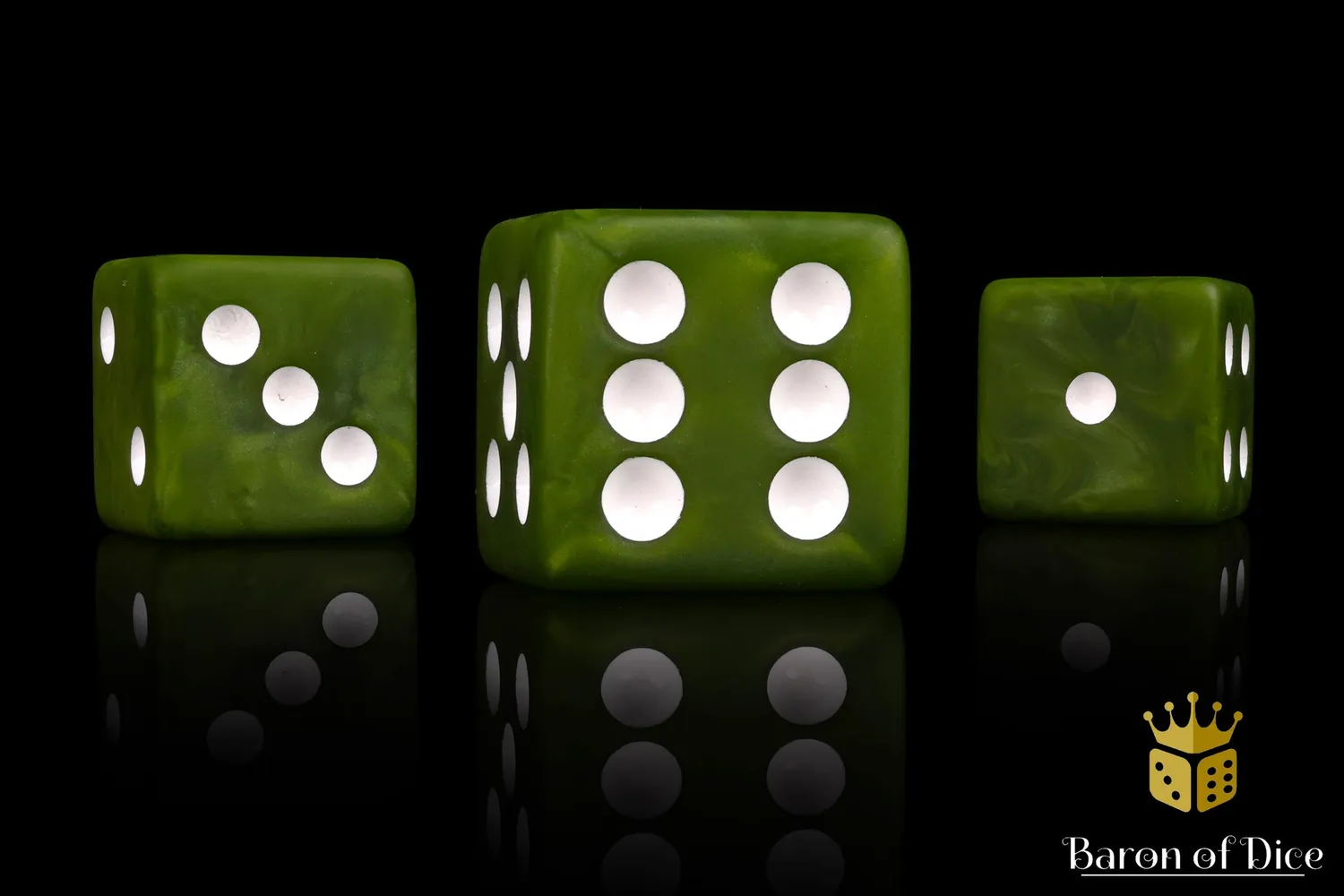 Baron of Dice Olive Drab D6 terninger 25 stk 16 mm