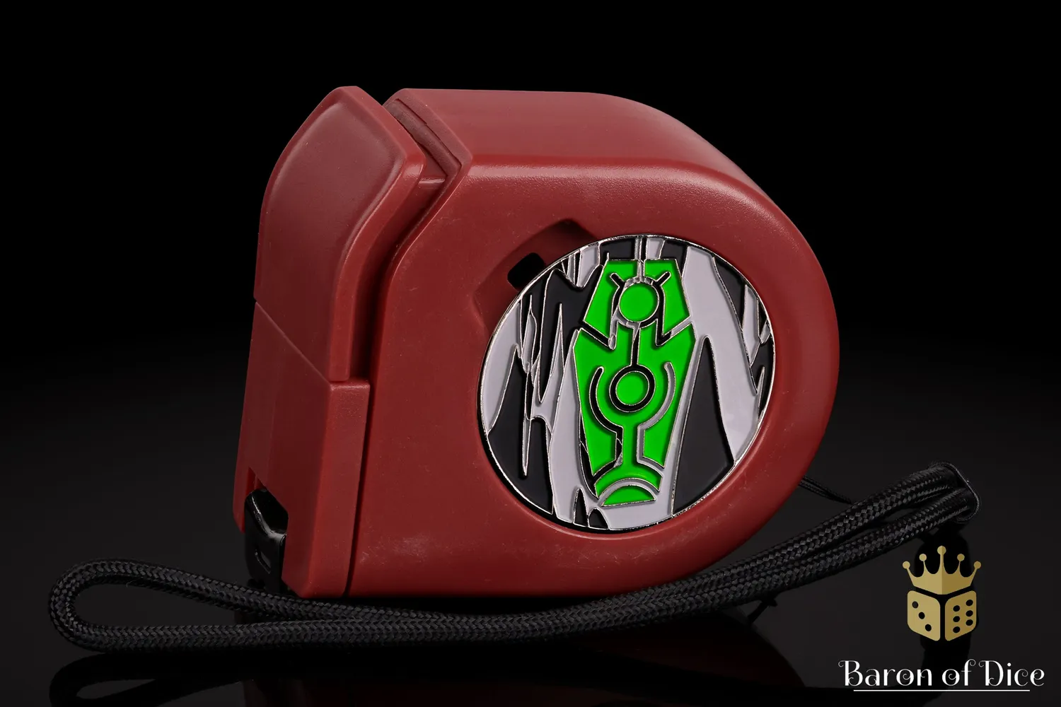 Baron of Dice Green Coffin målebånd med mynt 40 mm