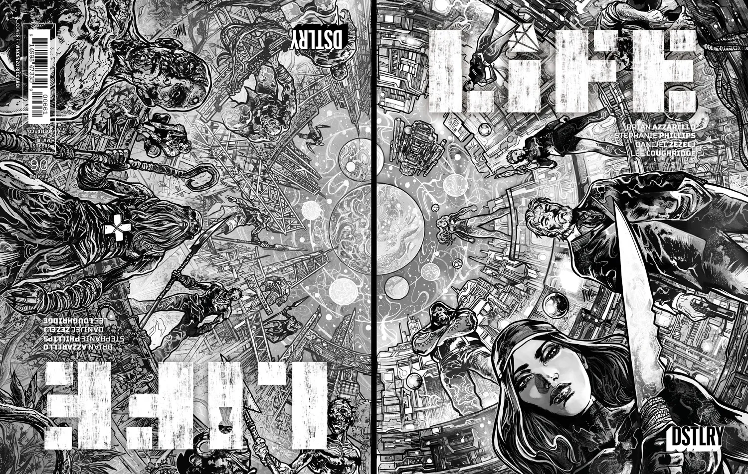 DSTLRY Life 6 tegneseriehefte Cover F Riccardi svart-hvitt