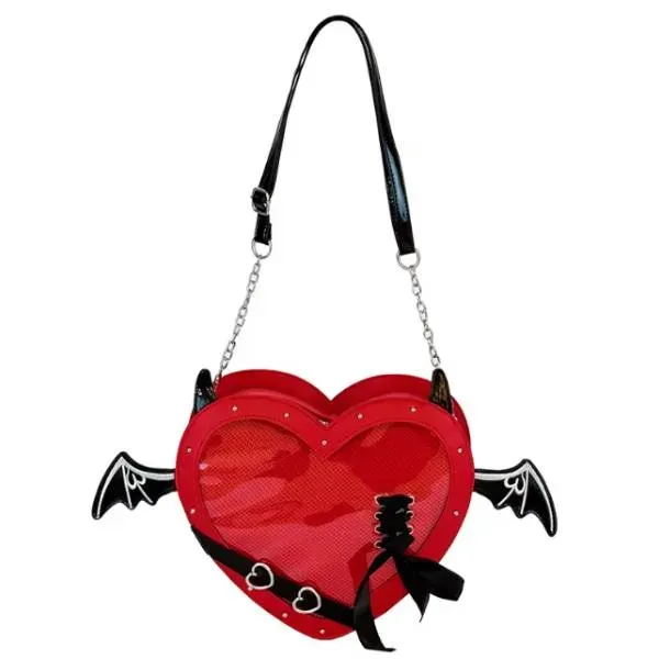 Tokyo Toys Devil Heart ita-veske rød 40 cm til pins