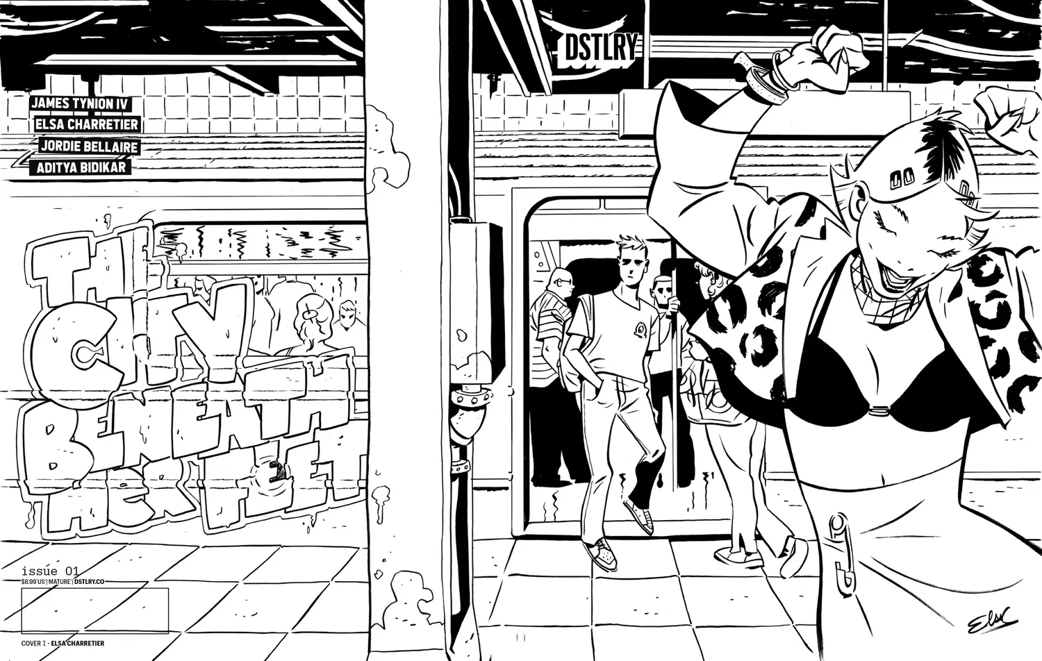 DSTLRY City Beneath Her Feet #1 Cover I tegneserie Charretier