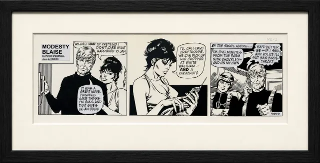 Modesty Blaise original stripe #9212 innrammet The Murder Frame