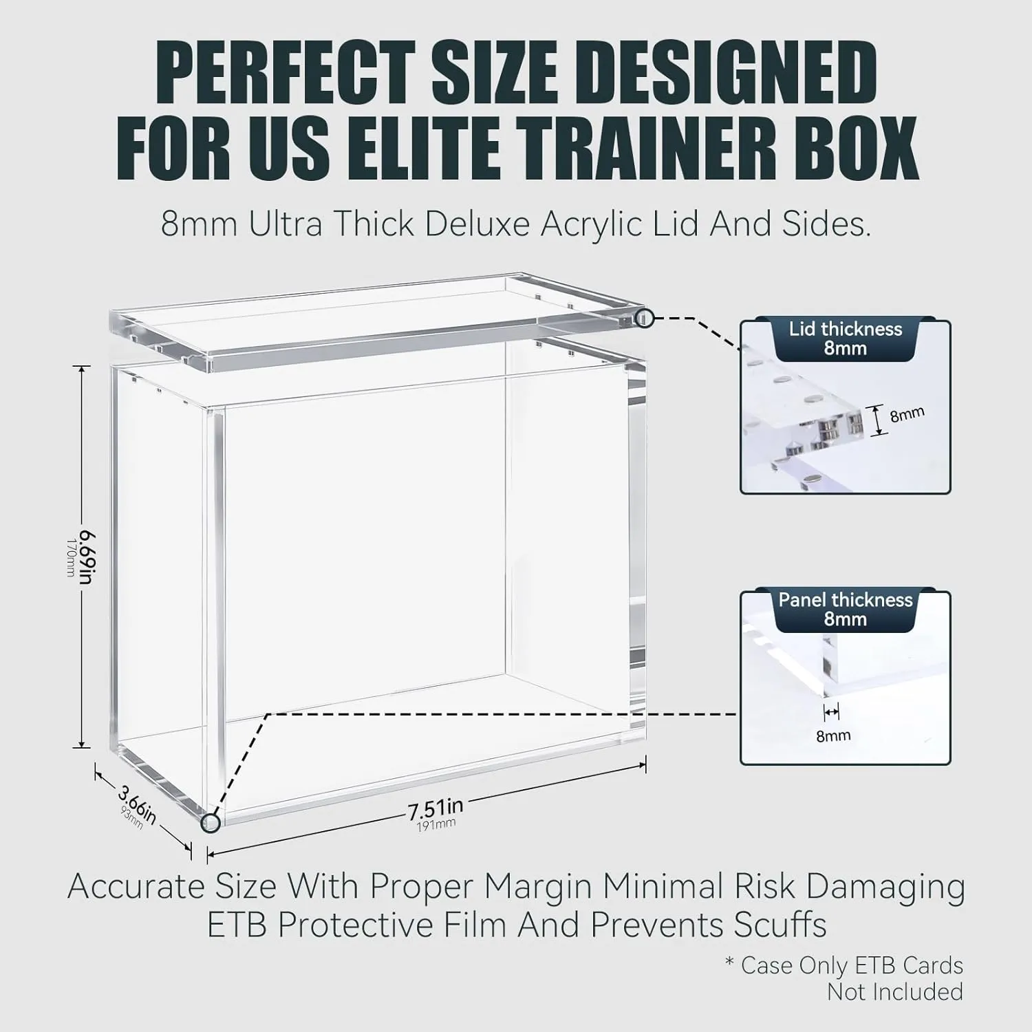 Pokémon ETB Elite Trainer Box akrylcase magnetisk