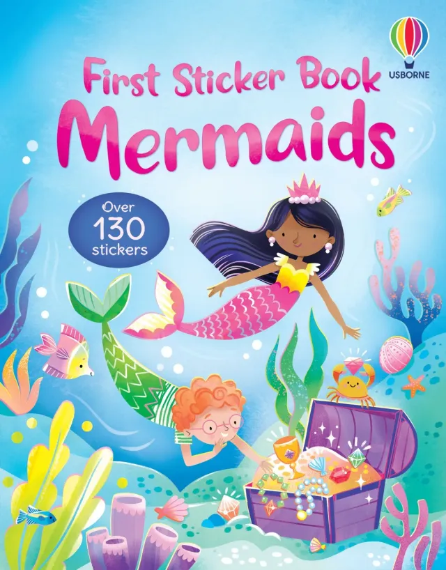 Usborne First Sticker Book Mermaids klistremerkebok havfruer