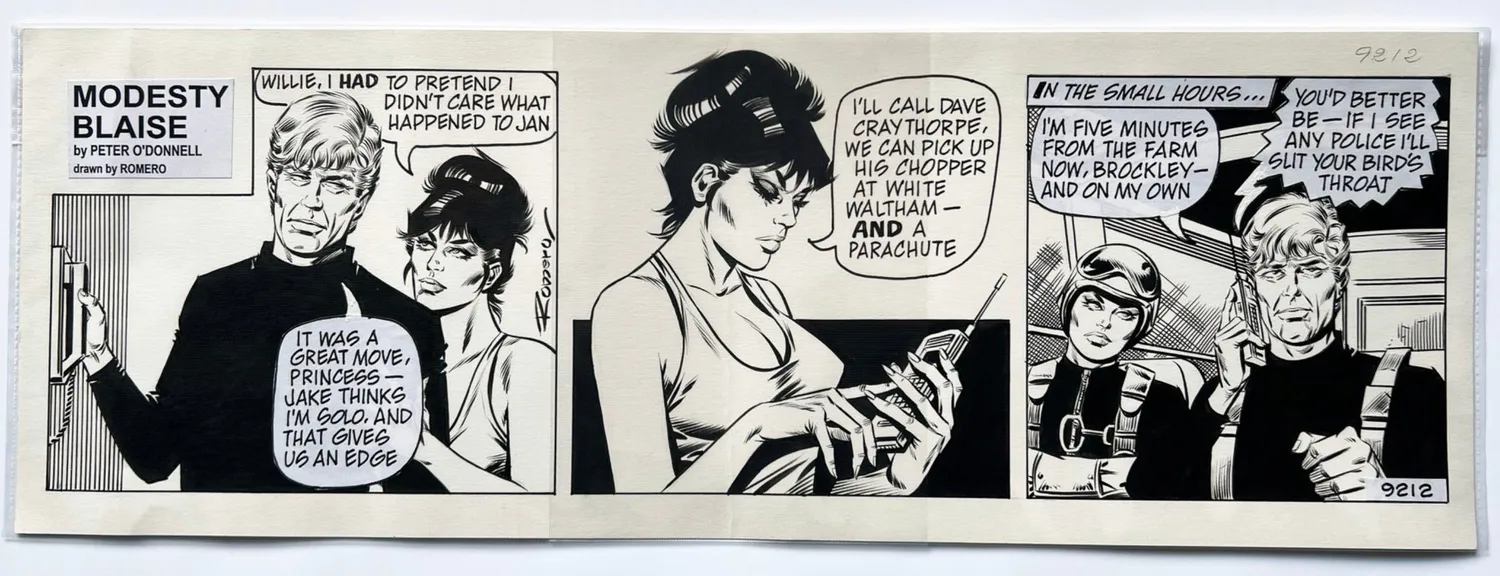 Modesty Blaise original stripe #9212 innrammet The Murder Frame