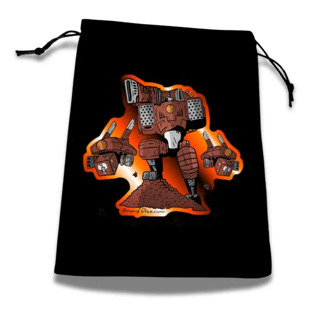 Baron of Dice Good Robots terningpose svart fløyel 100+ terning