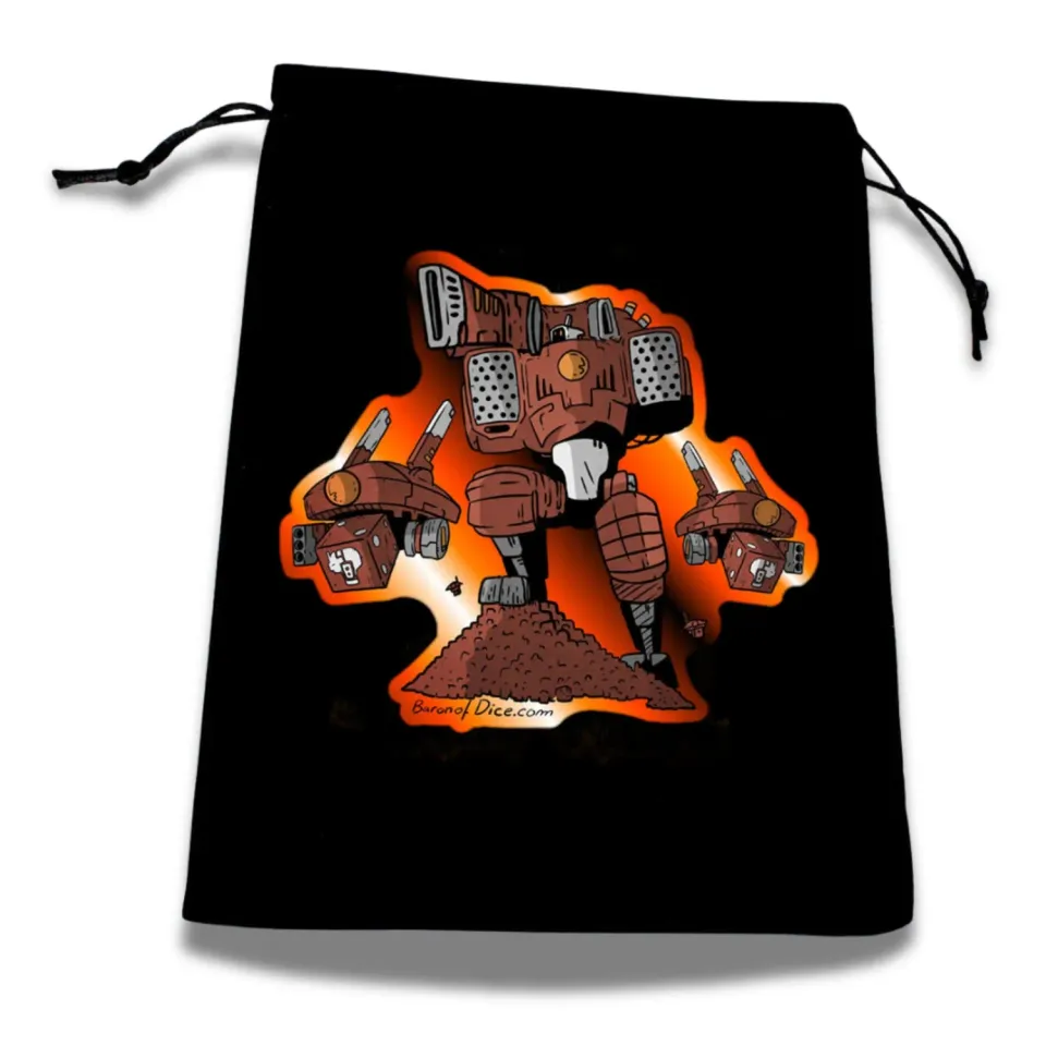 Baron of Dice Good Robots terningpose svart fløyel 100+ terning